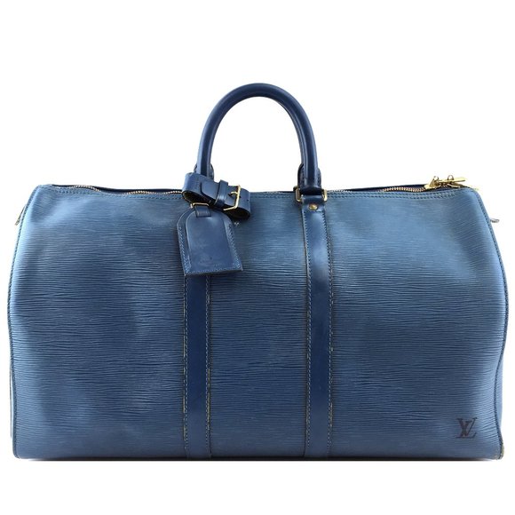 Louis Vuitton Handbags - Duffle Keepall 50 Boston Monogram Lv Logo Satchel Gym Blue Epi Leather Travel Ba